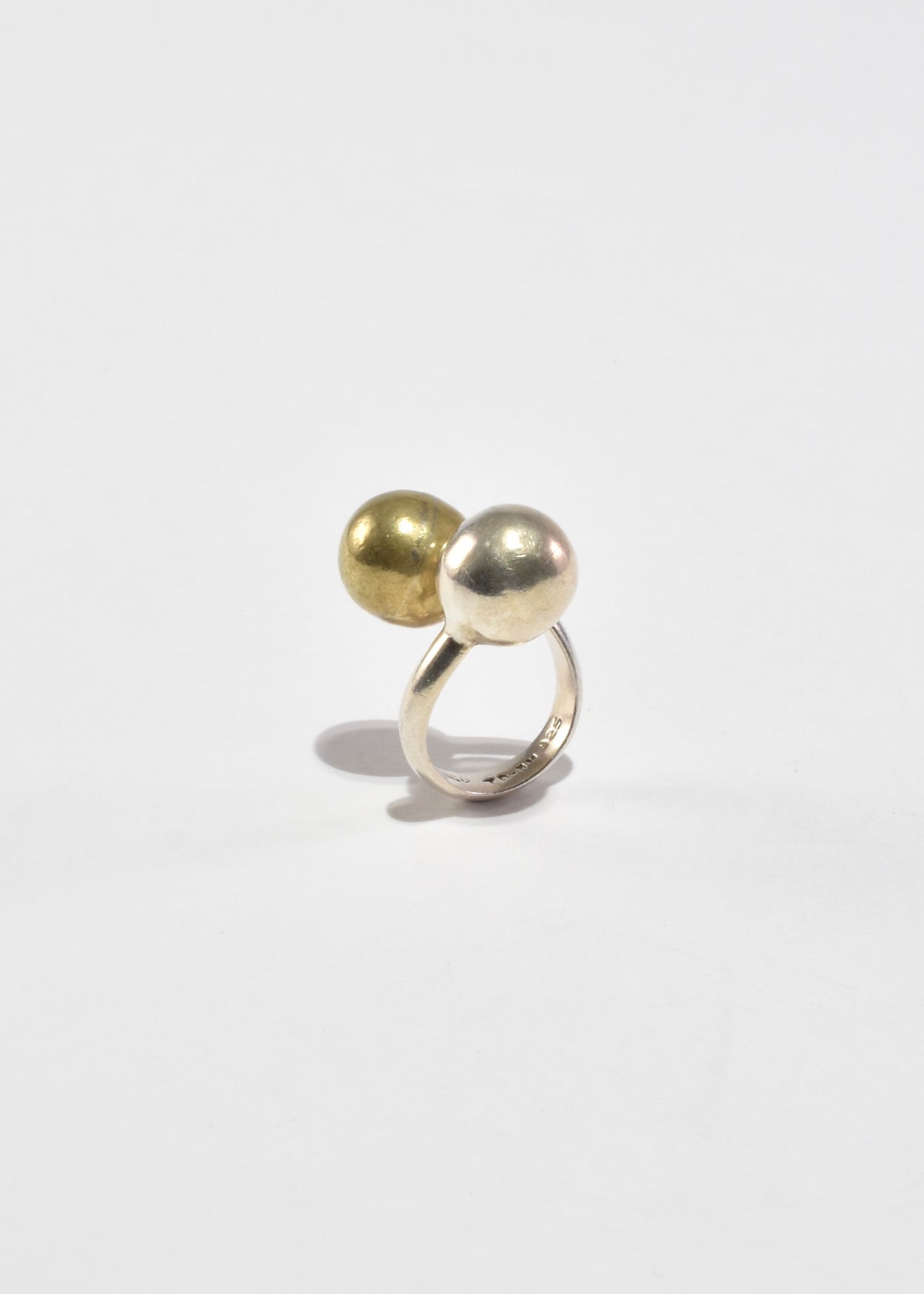 Two-Tone Sphere Wrap Ring