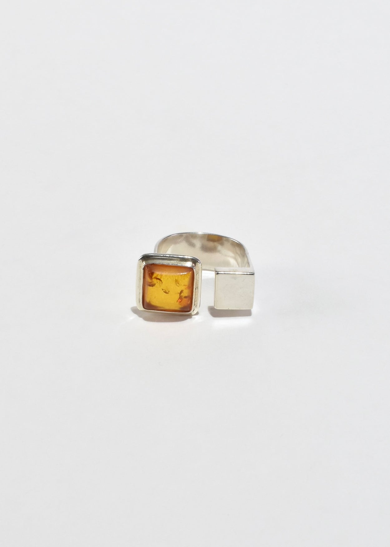 Asymmetrical Amber Ring