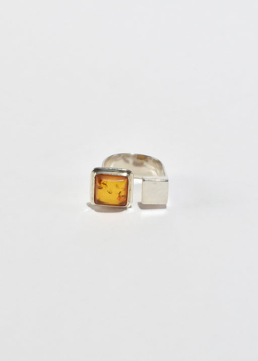 Asymmetrical Amber Ring