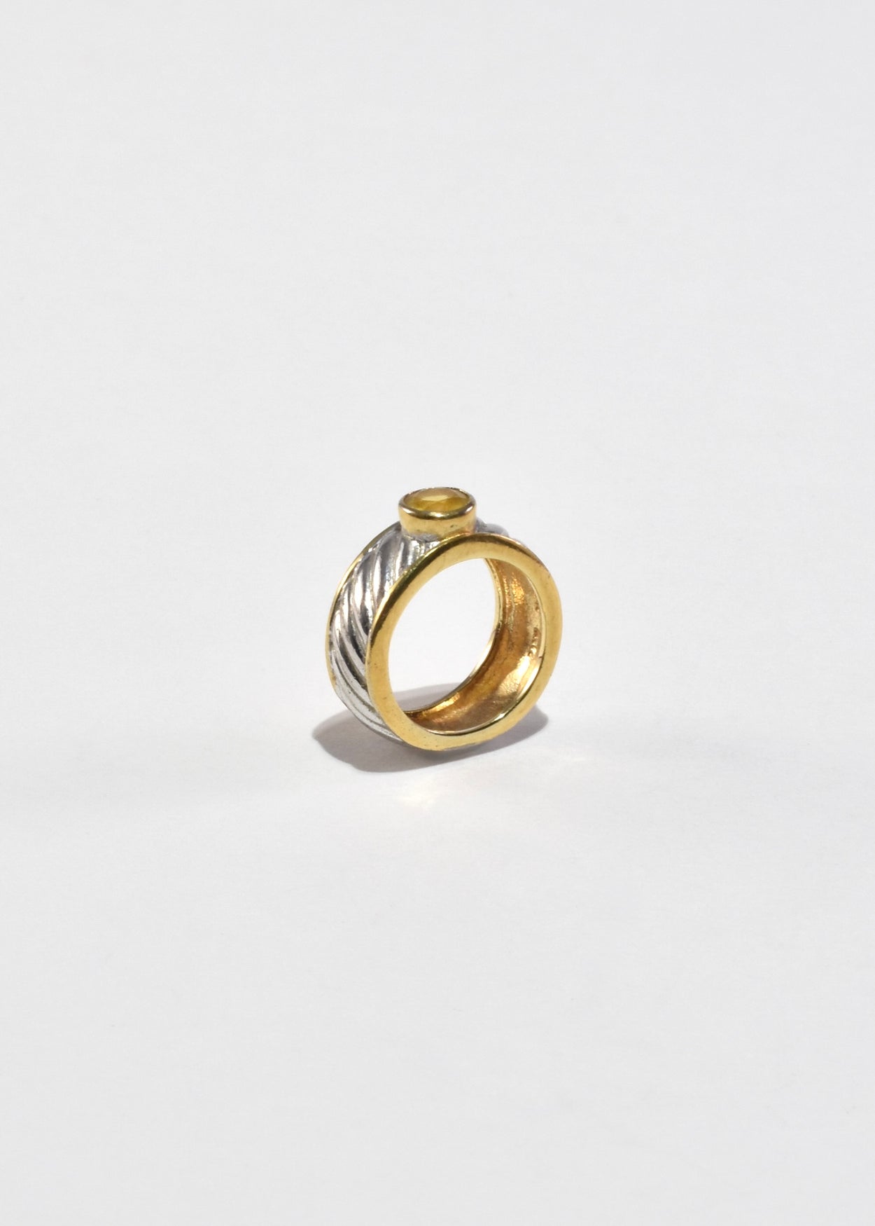 Ribbed Citrine Ring