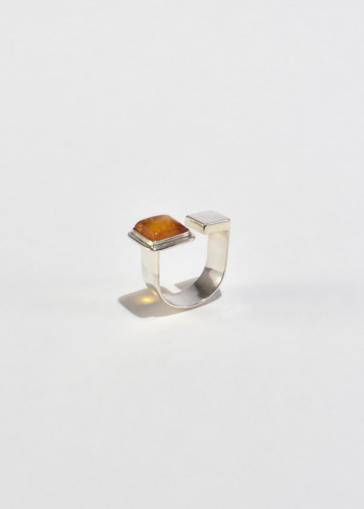 Asymmetrical Amber Ring