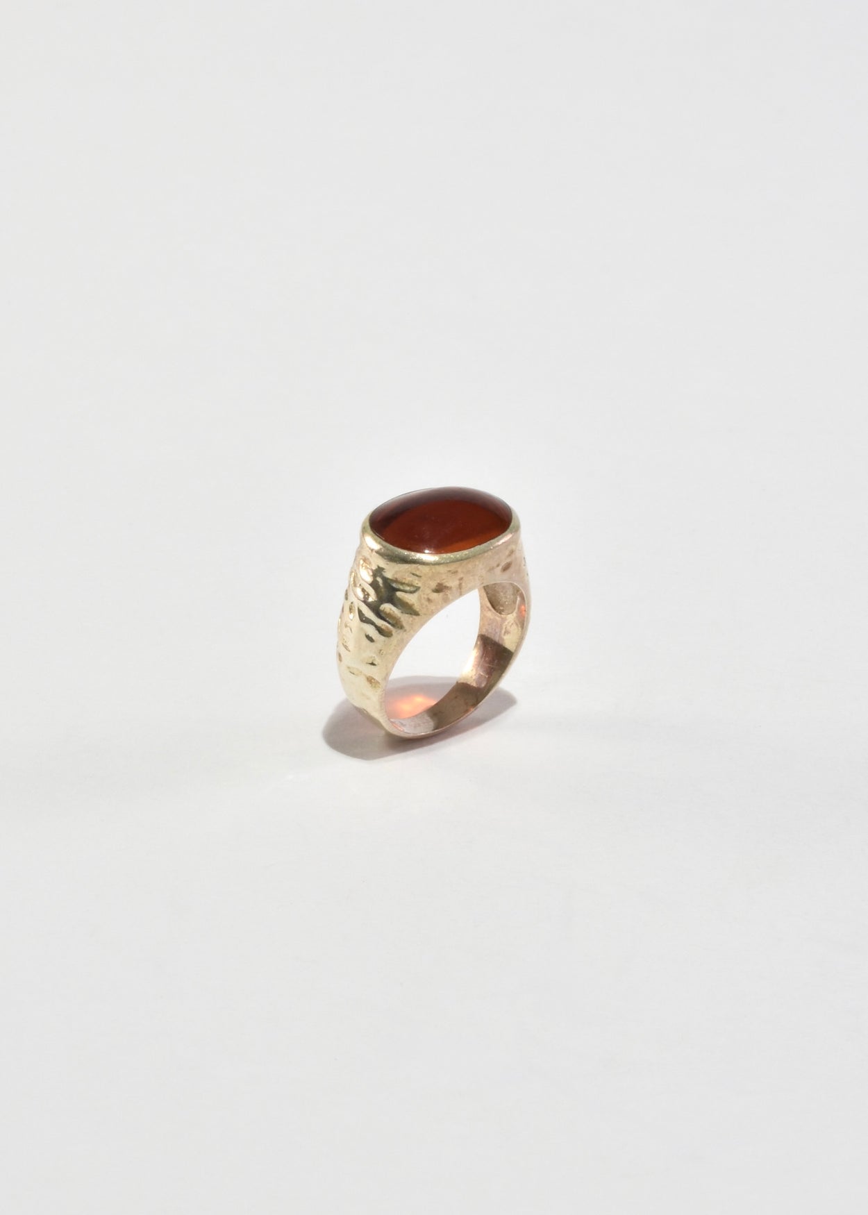 Textured Amber Ring