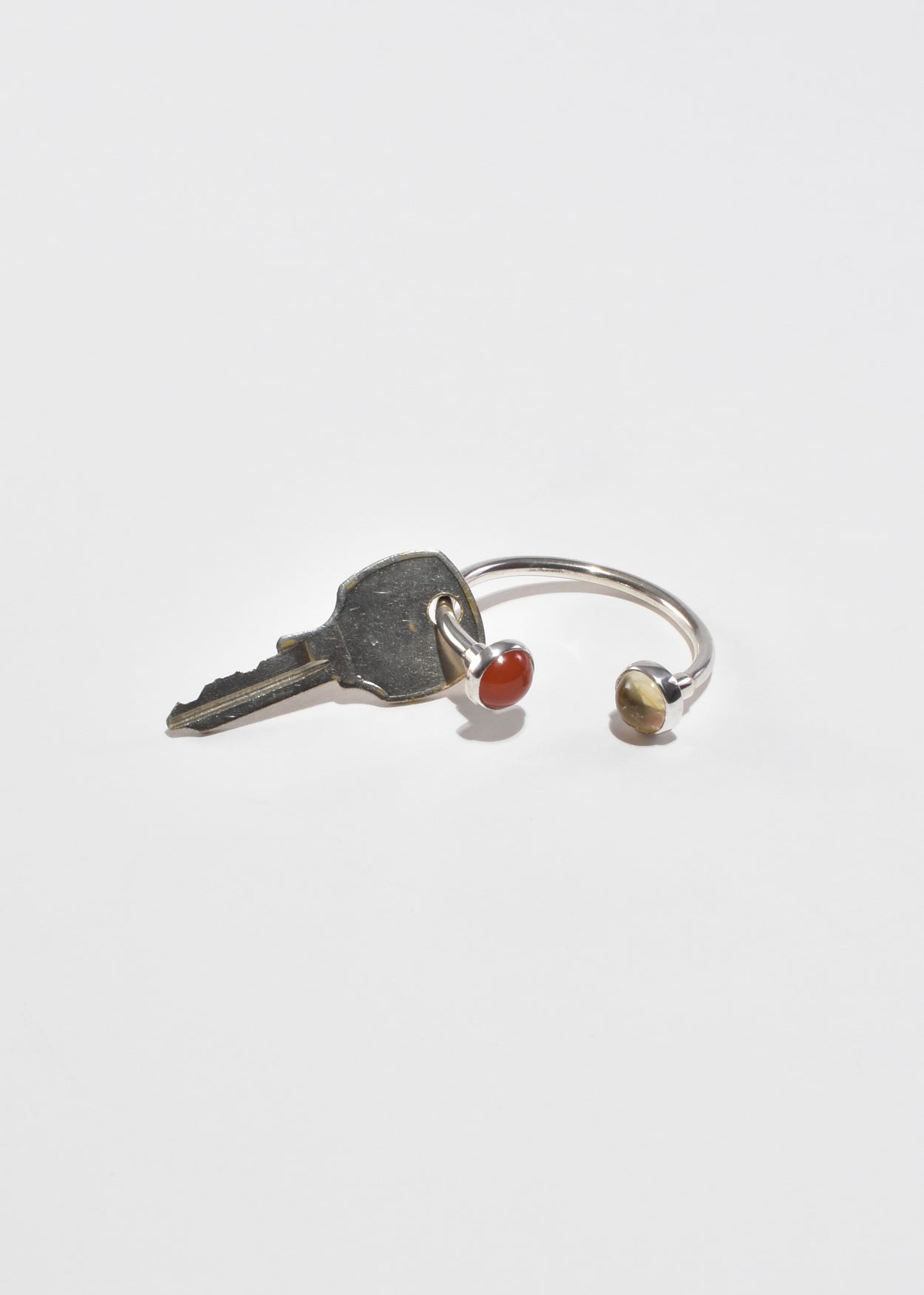Sterling Gemstone Key Ring