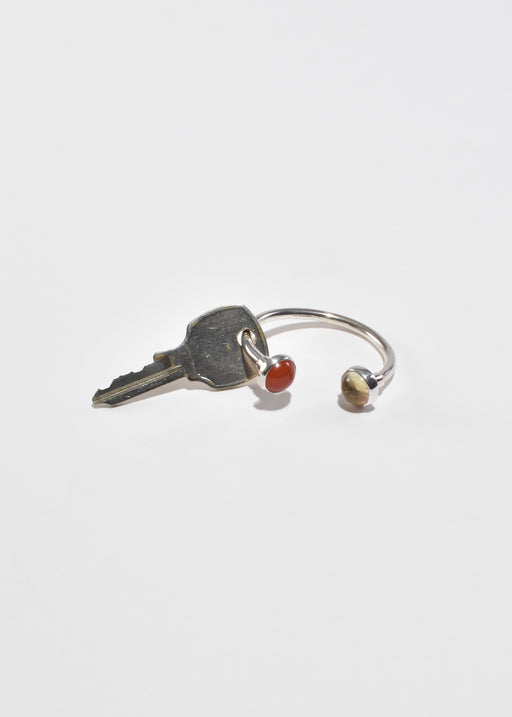 Sterling Gemstone Key Ring