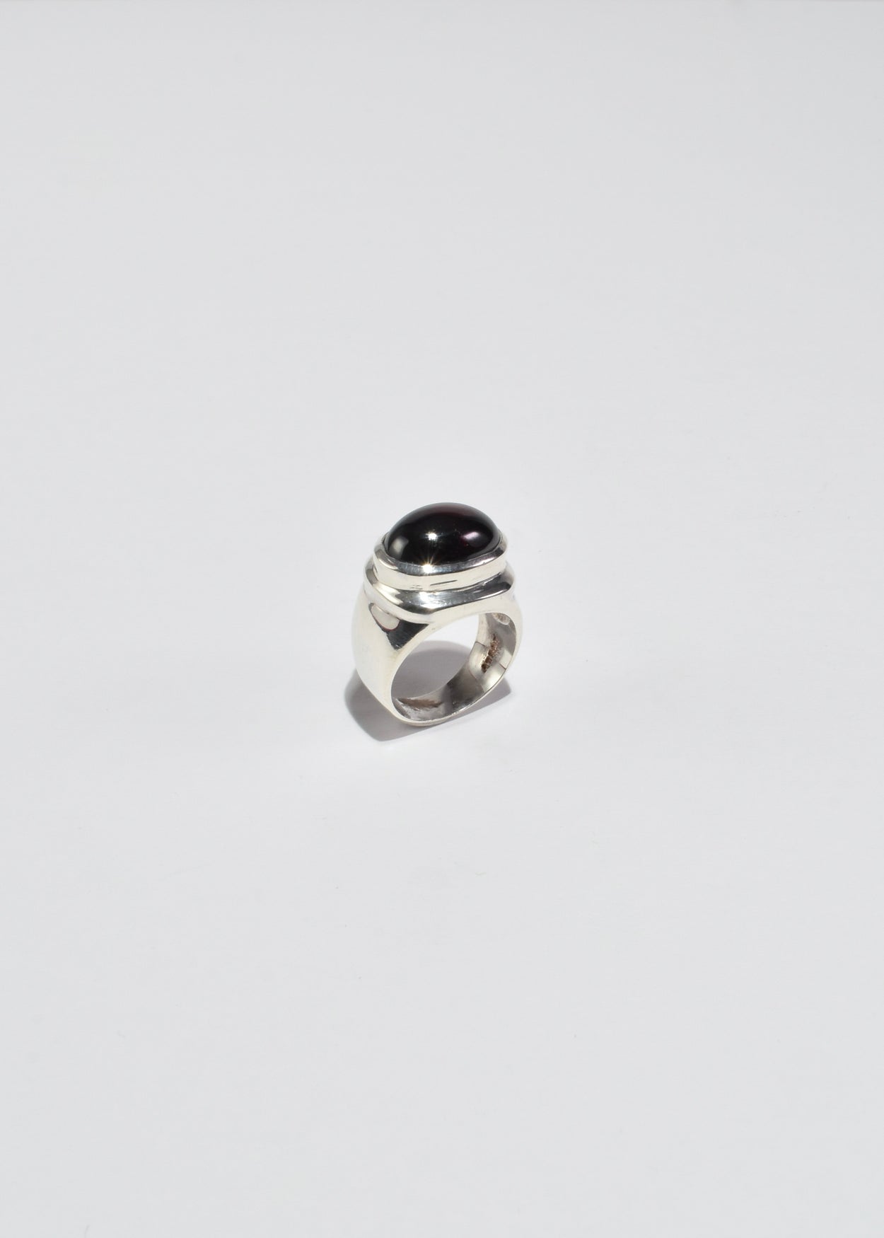 Silver Garnet Ring