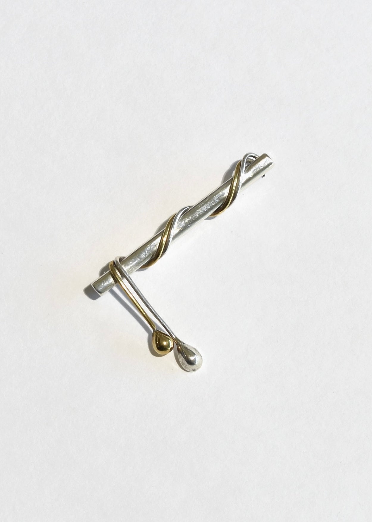 Two-Tone Teardrop Brooch