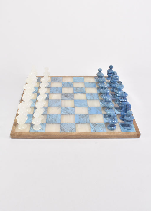 Blue Marble Chess Set