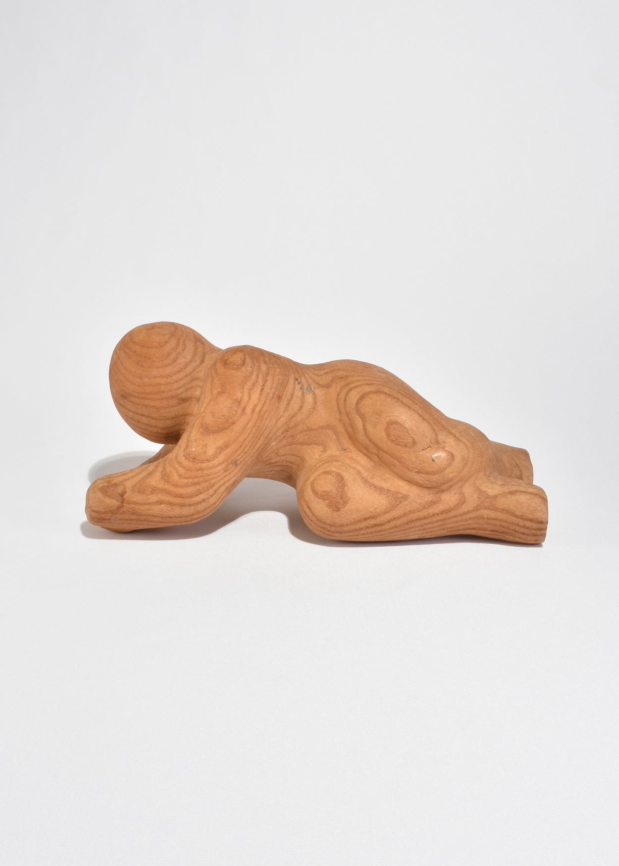 Abstract Carved Wood Reclining Figure