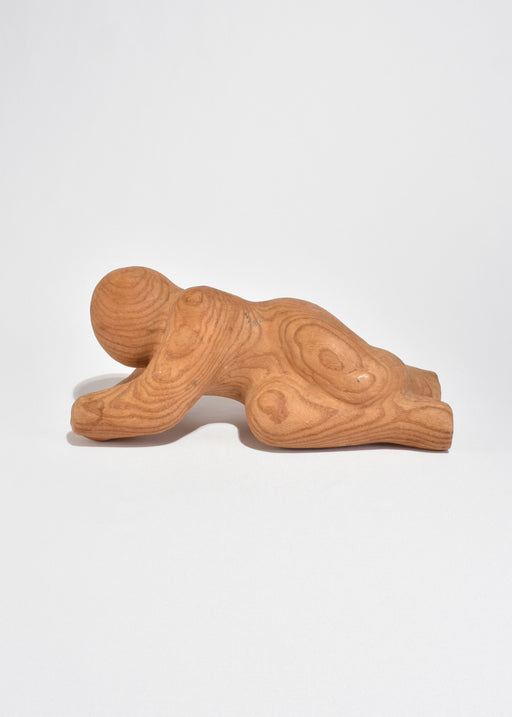 Abstract Carved Wood Reclining Figure