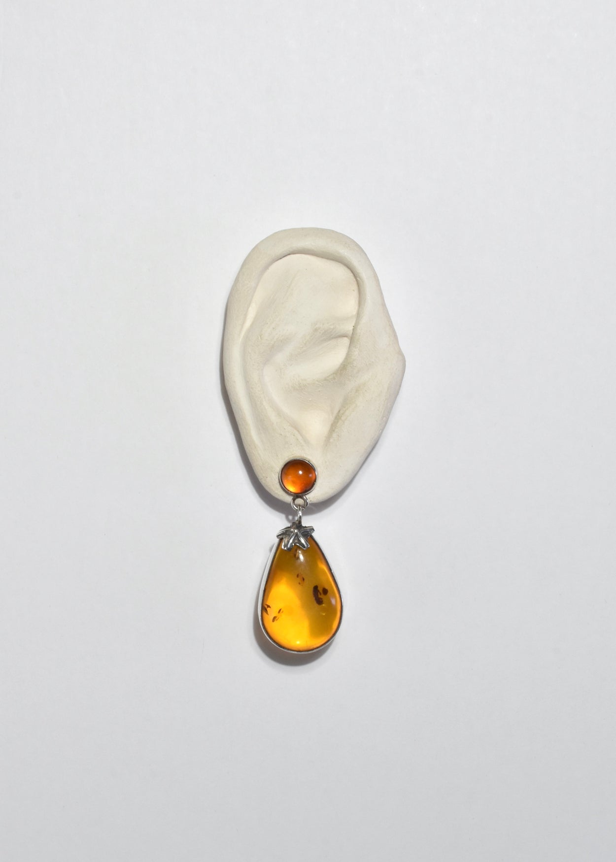 Silver Amber Earrings