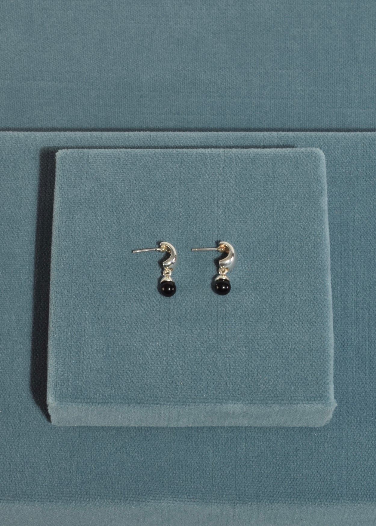 Onyx Semi Hoop Earrings