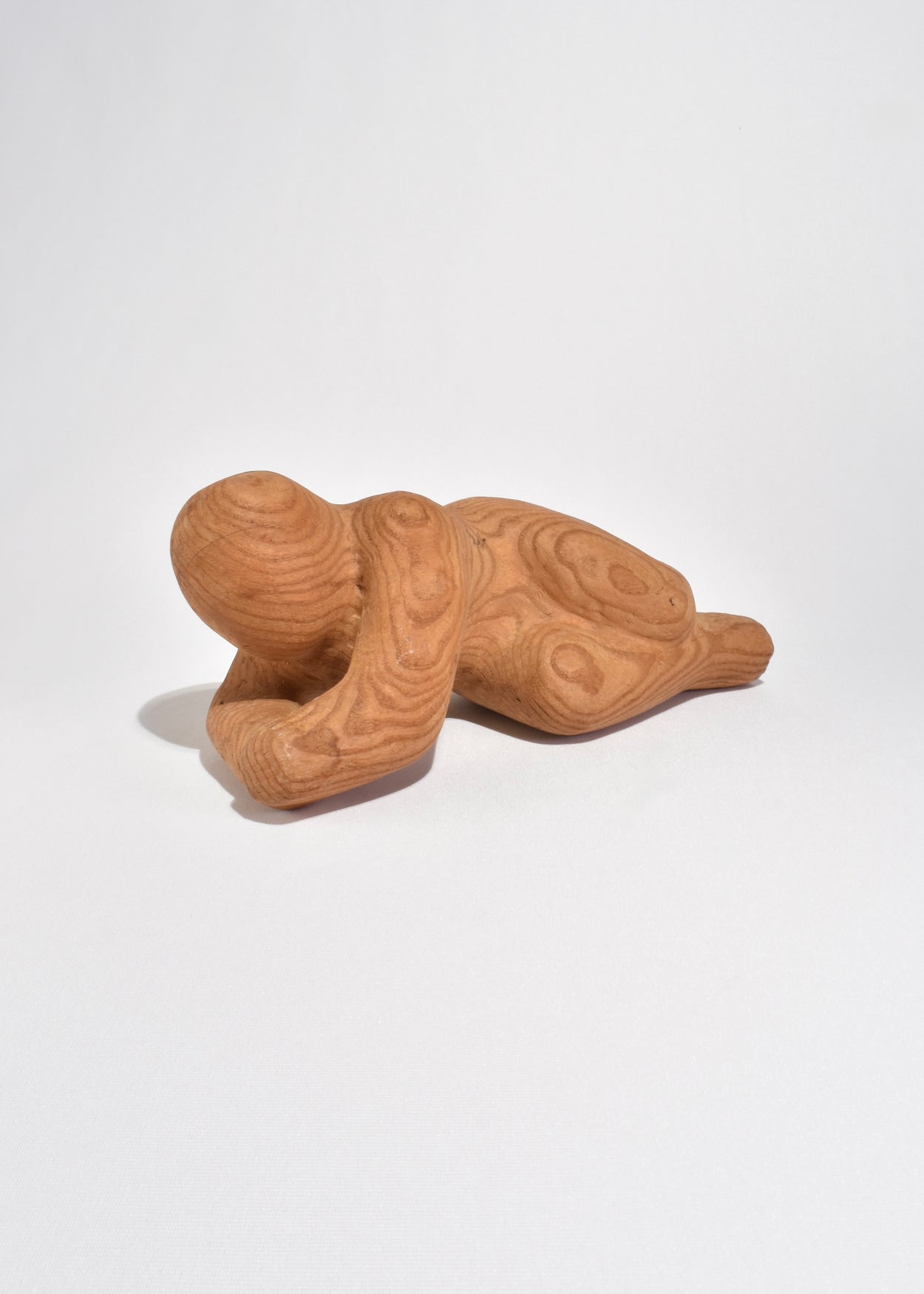 Abstract Carved Wood Reclining Figure