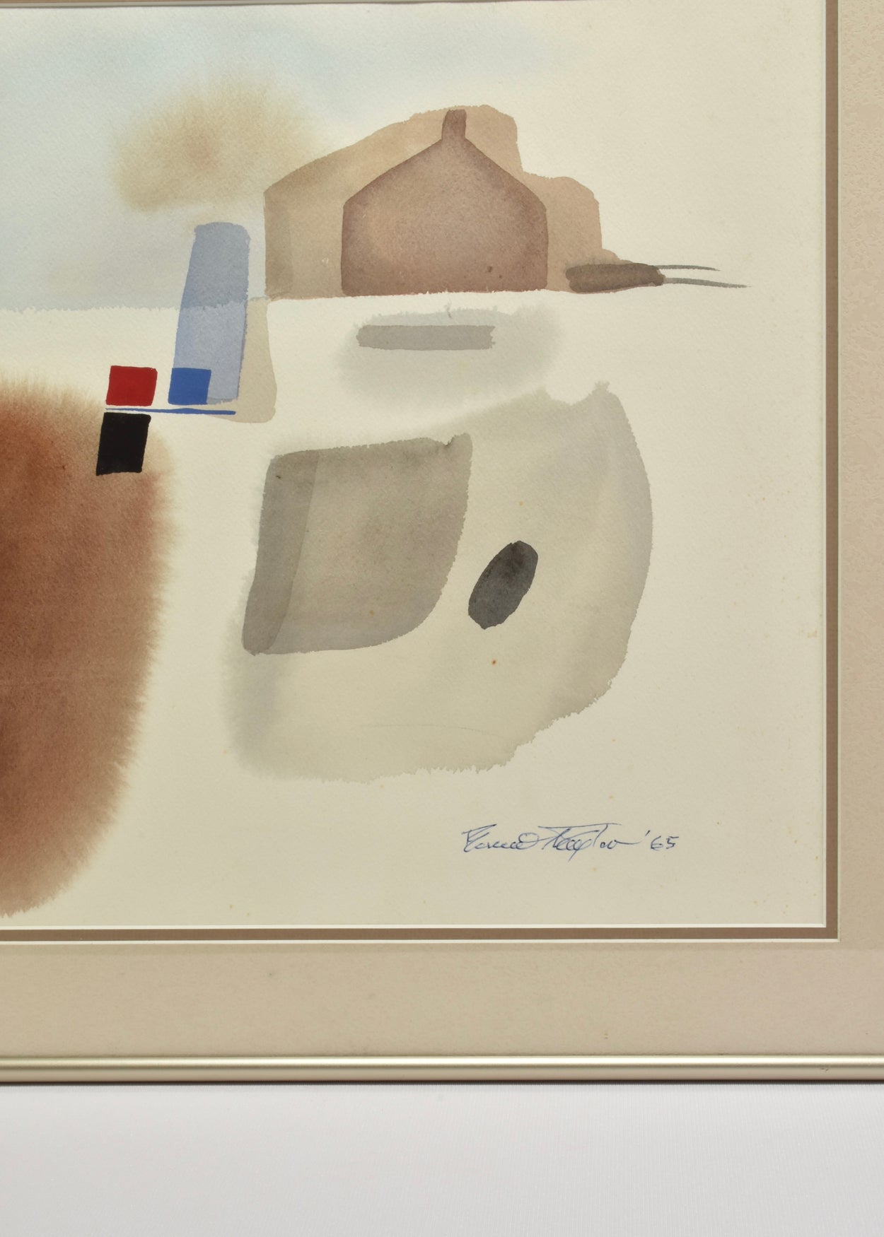 Geometric Abstract Watercolor, Framed