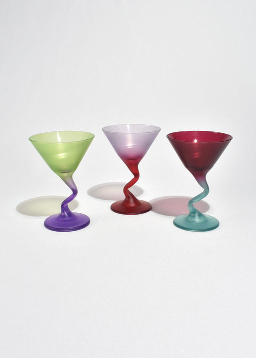 Colorful Martini Glasses, Set of Three