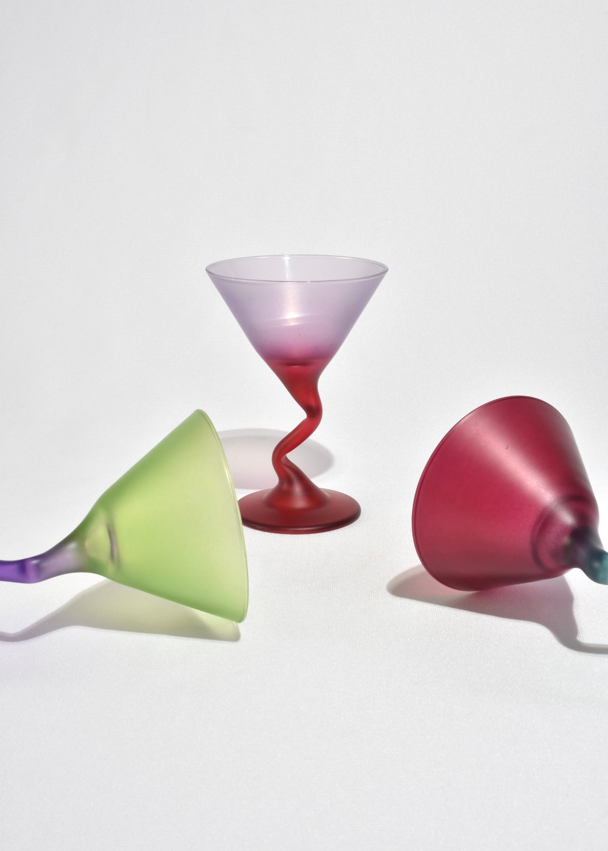 Colorful Martini Glasses, Set of Three
