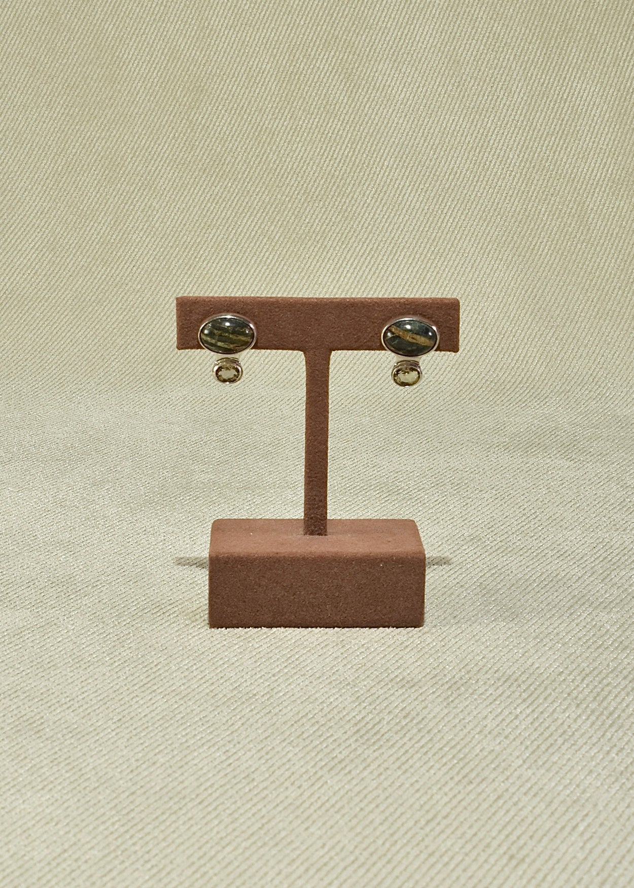 Quartz Hawk's Eye Earrings