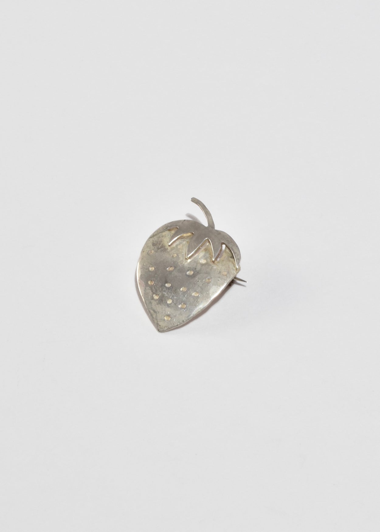 Sterling Strawberry Brooch