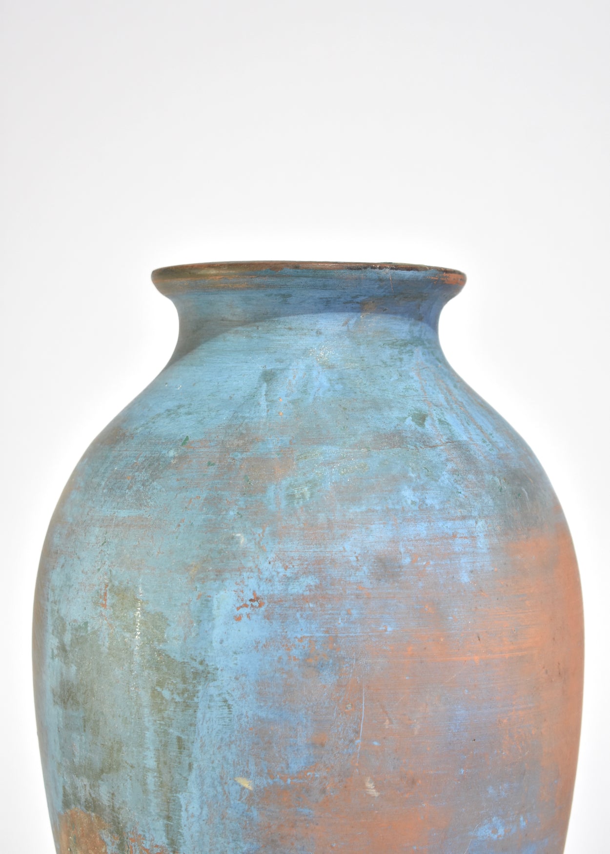 Blue Patinated Terracotta Vase