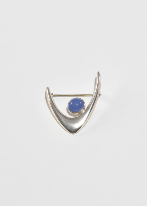 Modernist Chalcedony Brooch