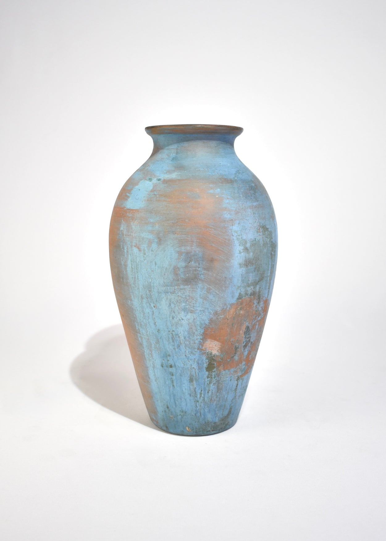 Blue Patinated Terracotta Vase