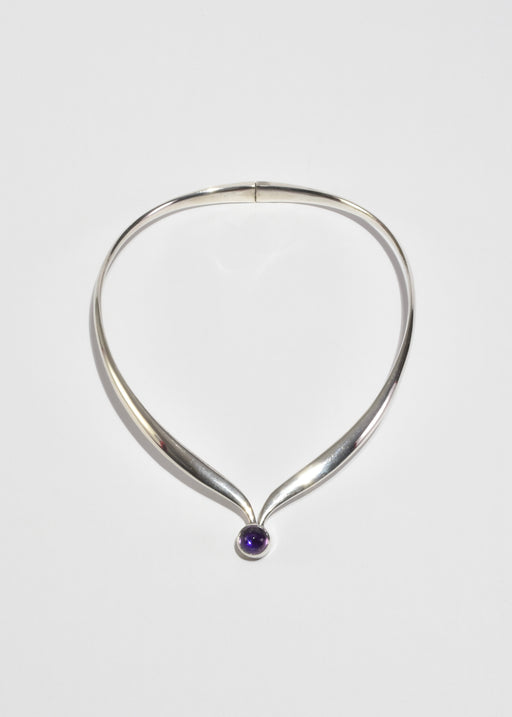 Round Amethyst Collar Necklace
