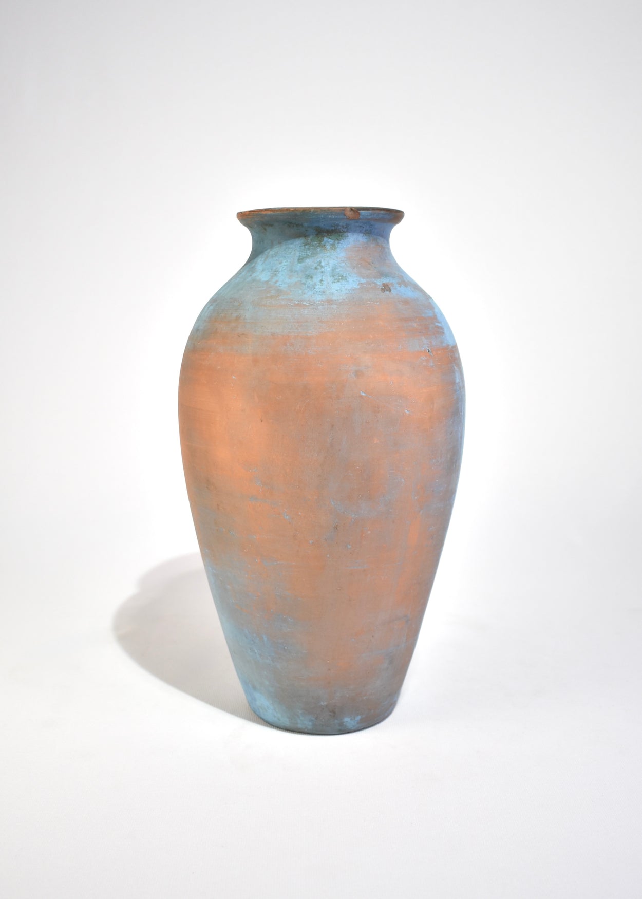 Blue Patinated Terracotta Vase