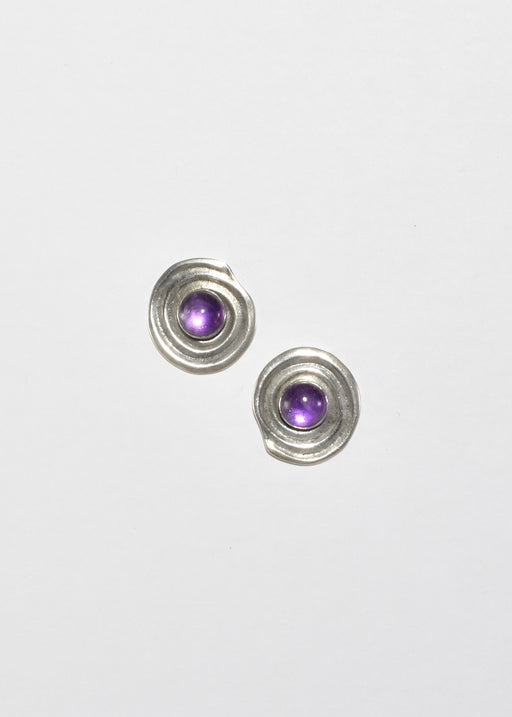 Amethyst Spiral Earrings