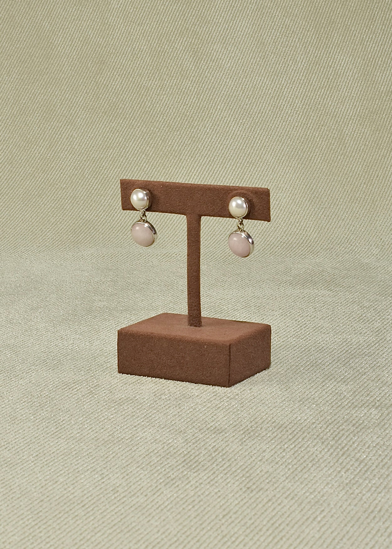Pearl Rose Quartz Earrings