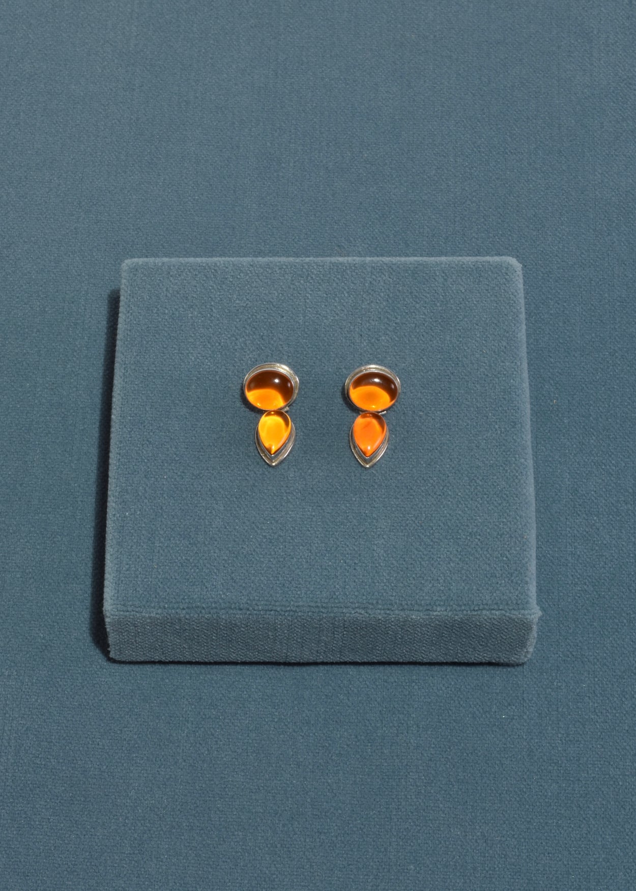 Sterling Amber Earrings