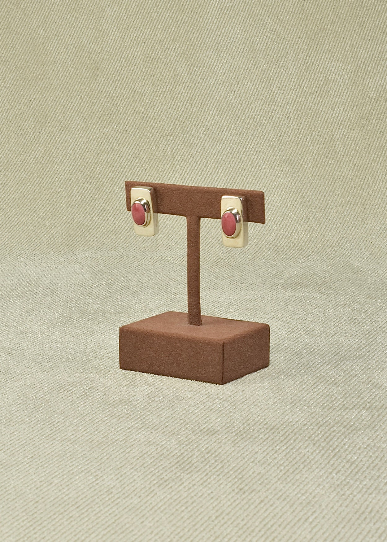Rectangular Rhodochrosite Earrings