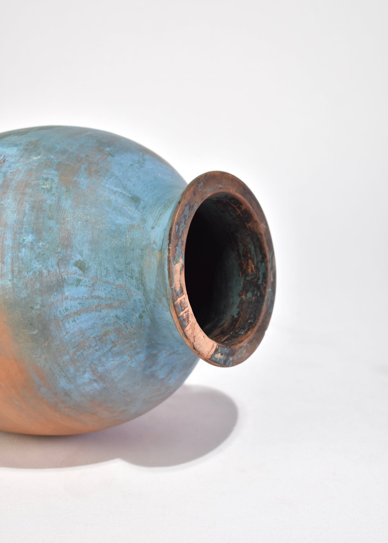 Blue Patinated Terracotta Vase