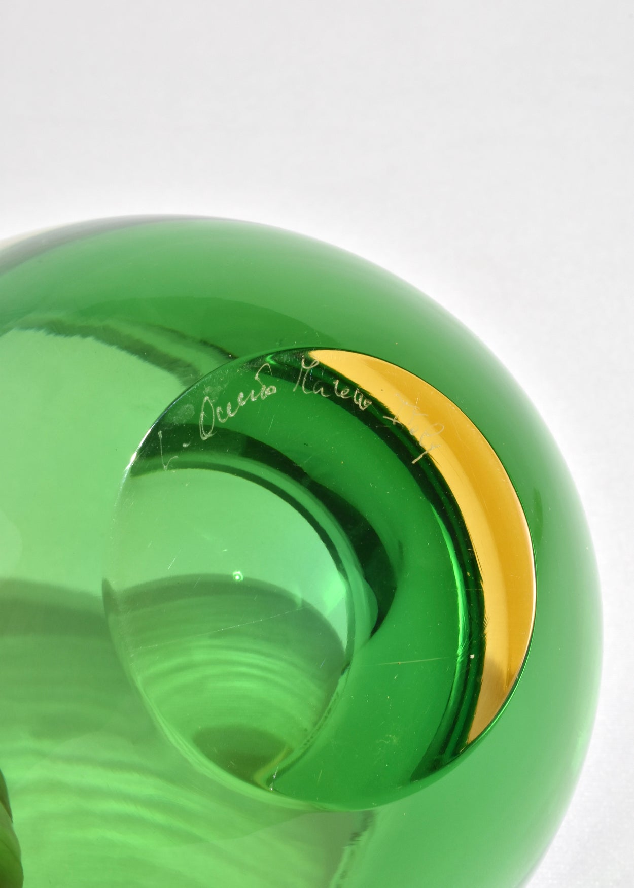 Green Italian Sommerso Bowl