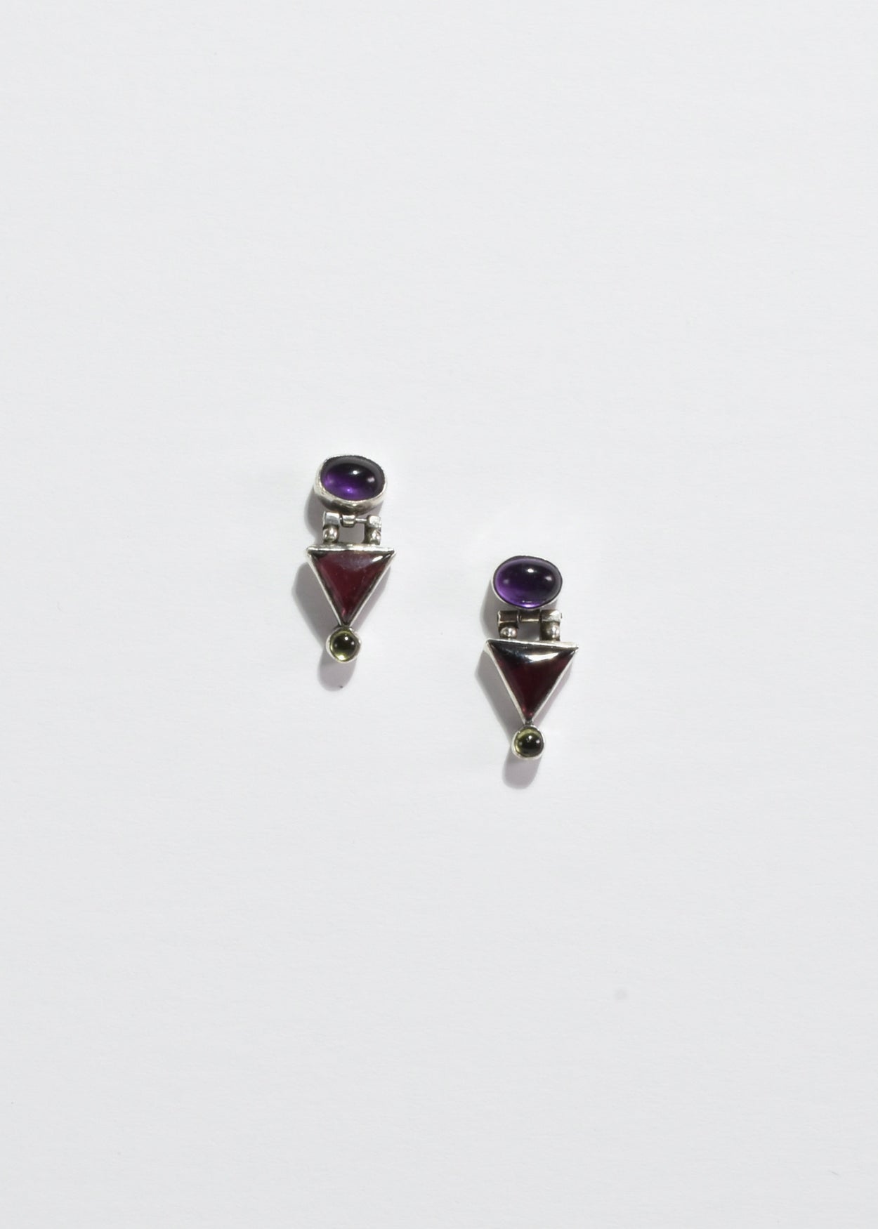 Amethyst Ruby Peridot Earrings