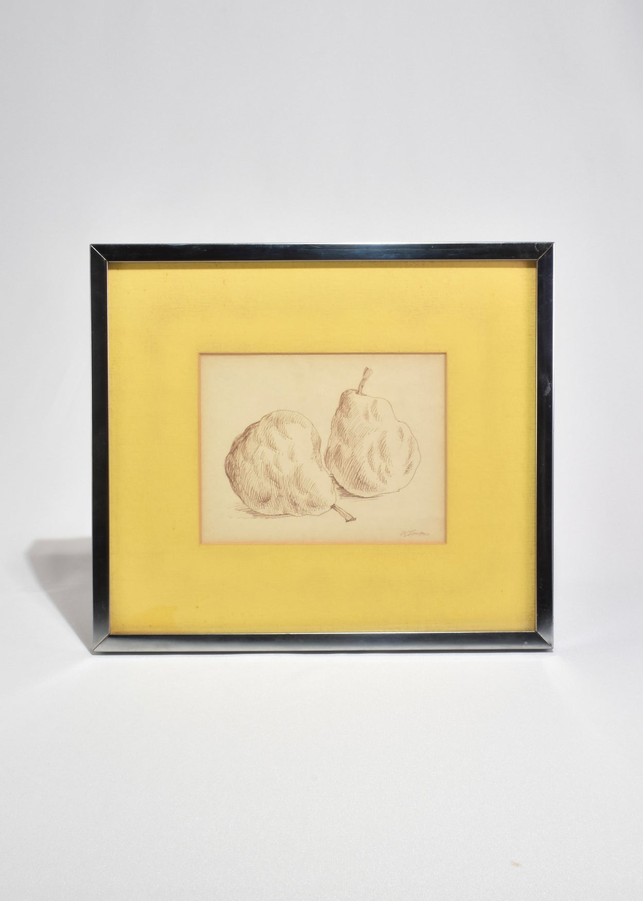 Pear Study Drawing, Framed
