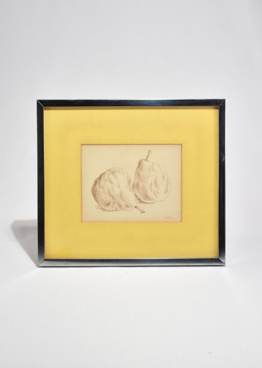 Pear Study Drawing, Framed