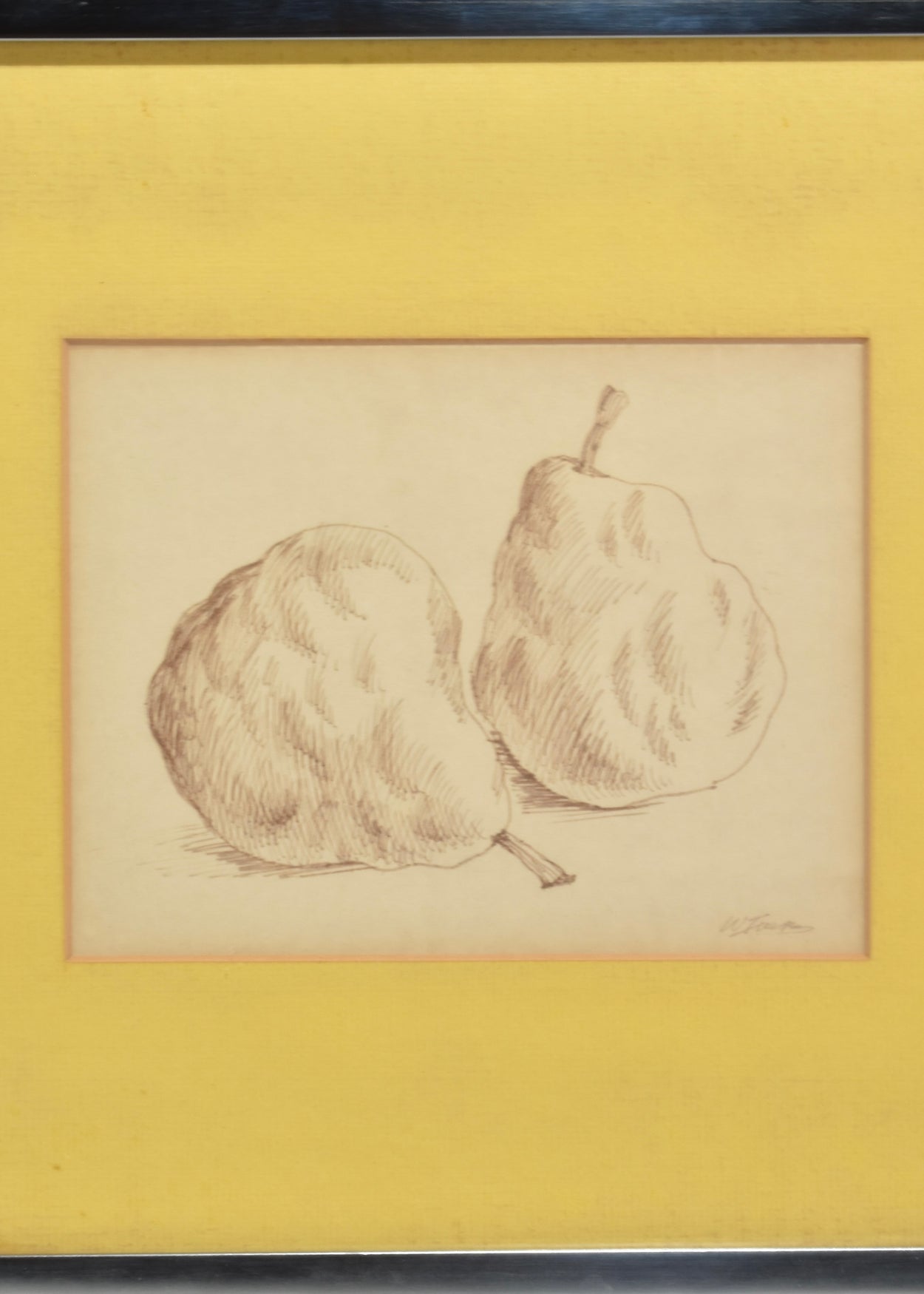 Pear Study Drawing, Framed