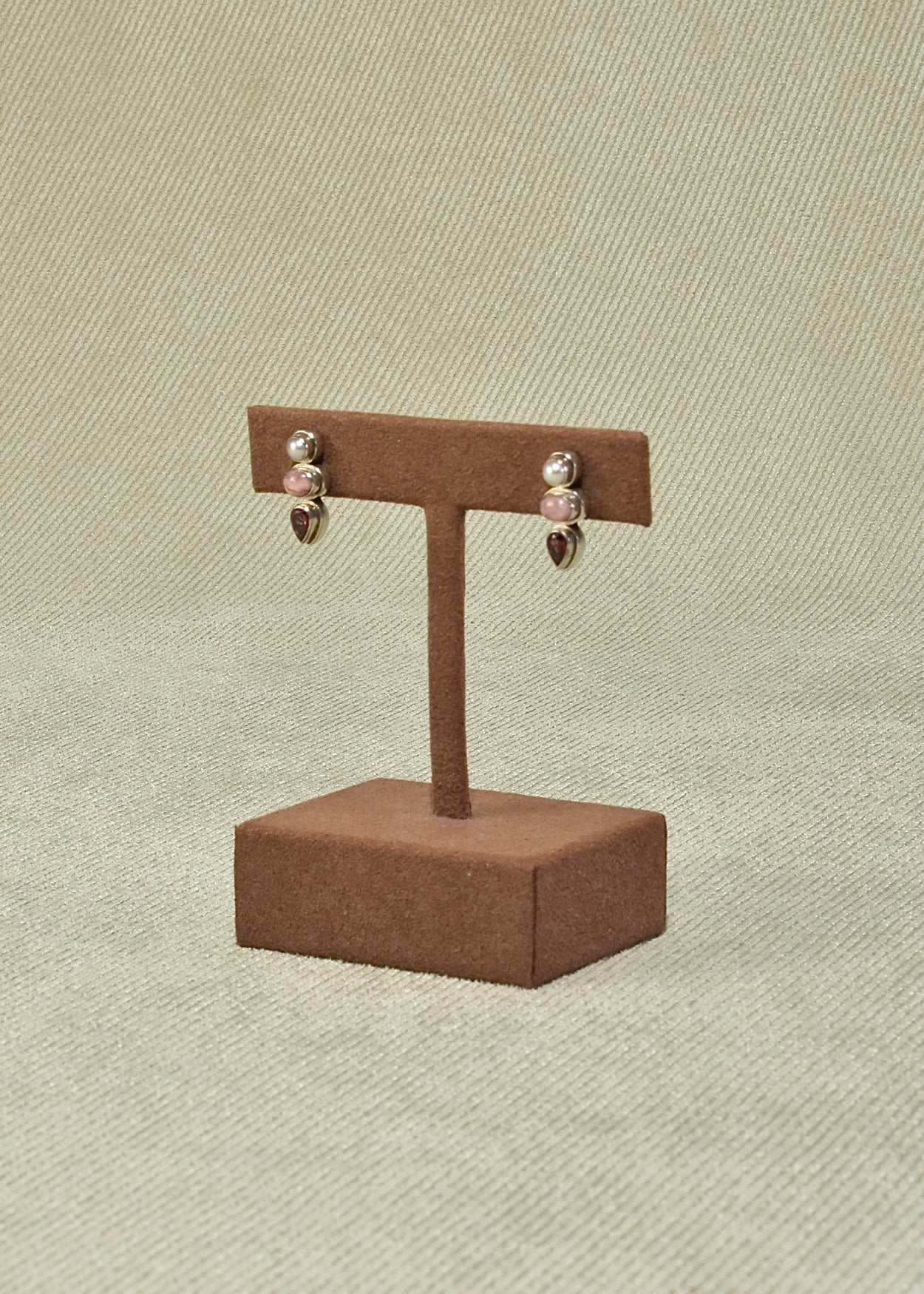 Pearl Garnet Rhodochrosite Earrings