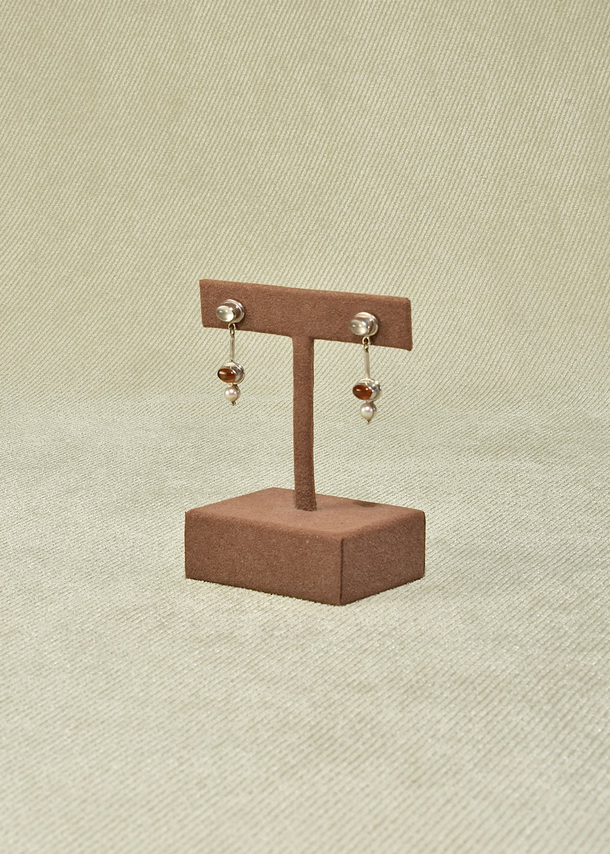 Moonstone Amber Pearl Earrings