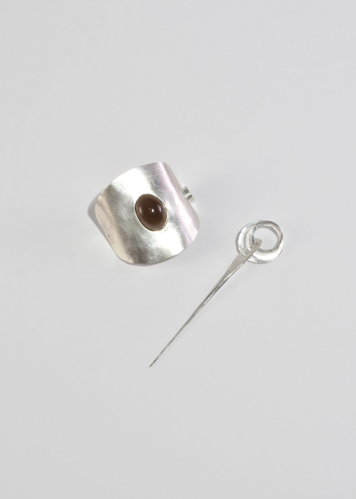Smoky Quartz Sterling Hair Pin