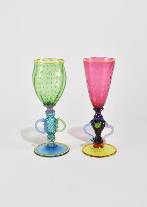 Colorful Glass Goblet Set