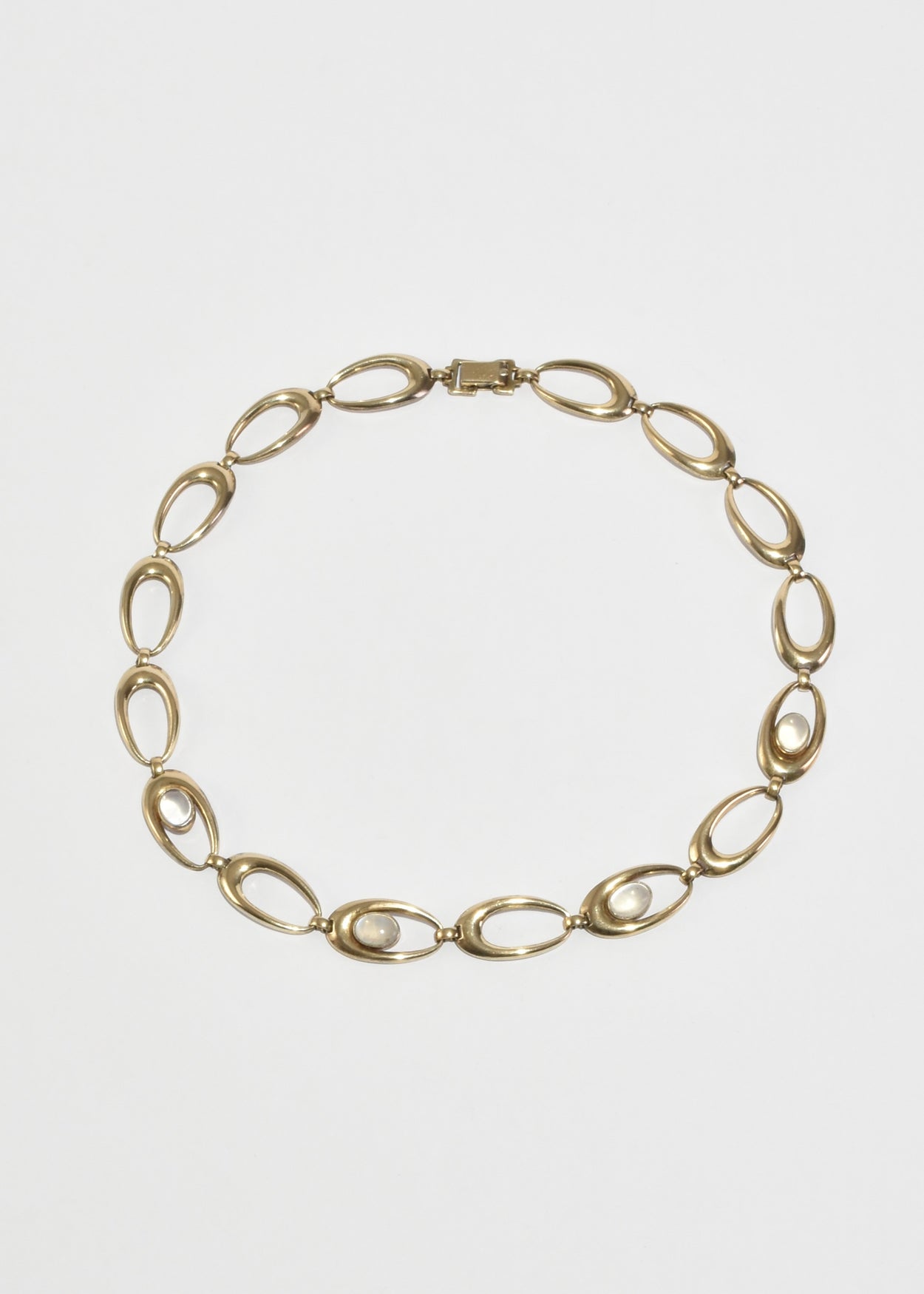 Oval Moonstone Collar Necklace
