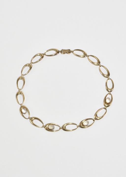 Oval Moonstone Collar Necklace