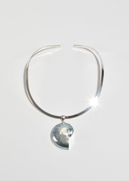 Blue Shell Collar Necklace