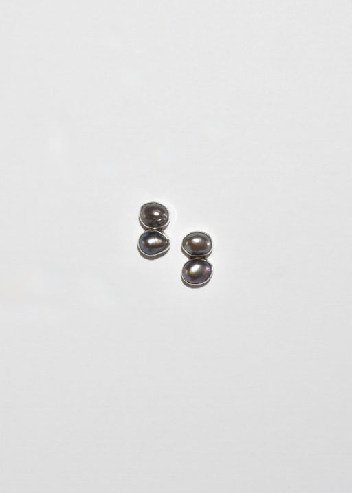 Gray Double Pearl Earrings