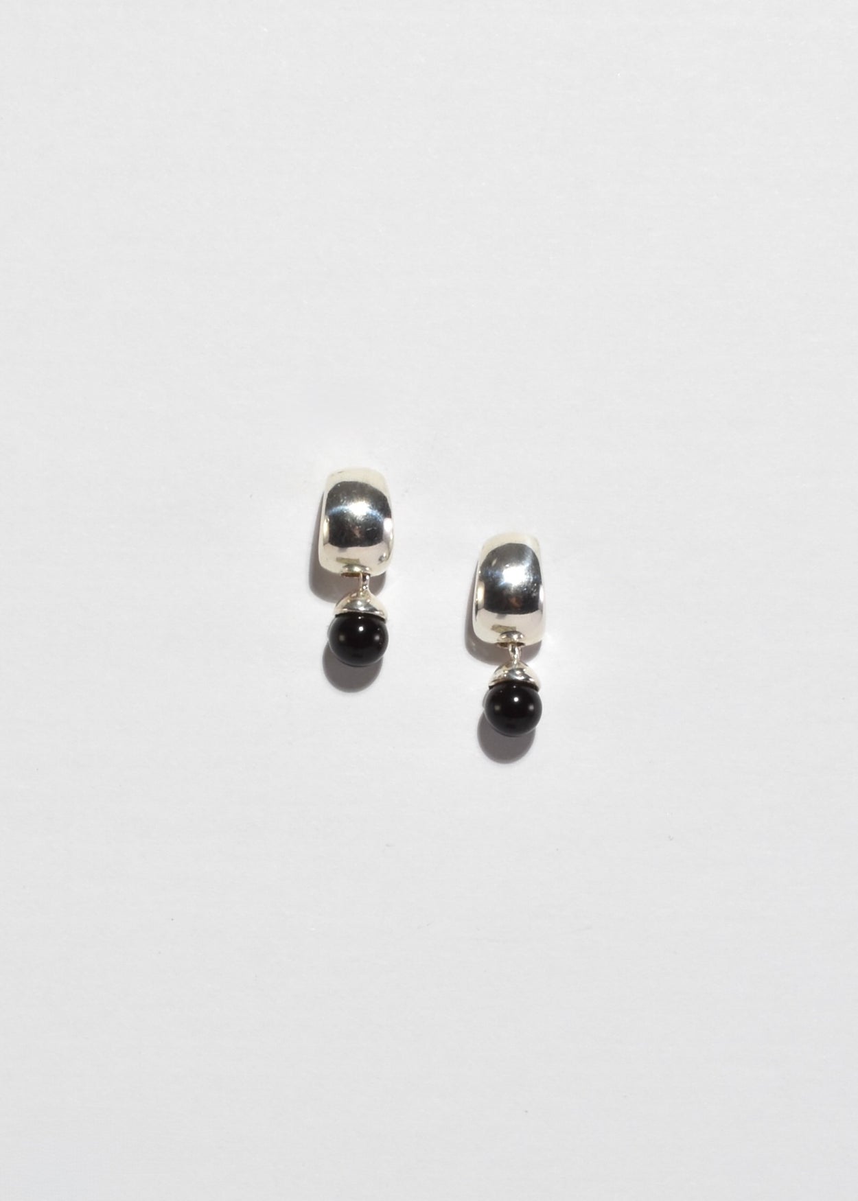 Onyx Semi Hoop Earrings