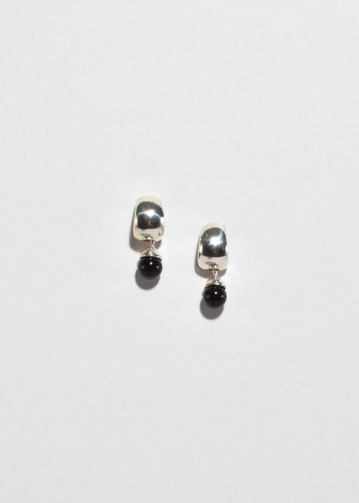 Onyx Semi Hoop Earrings