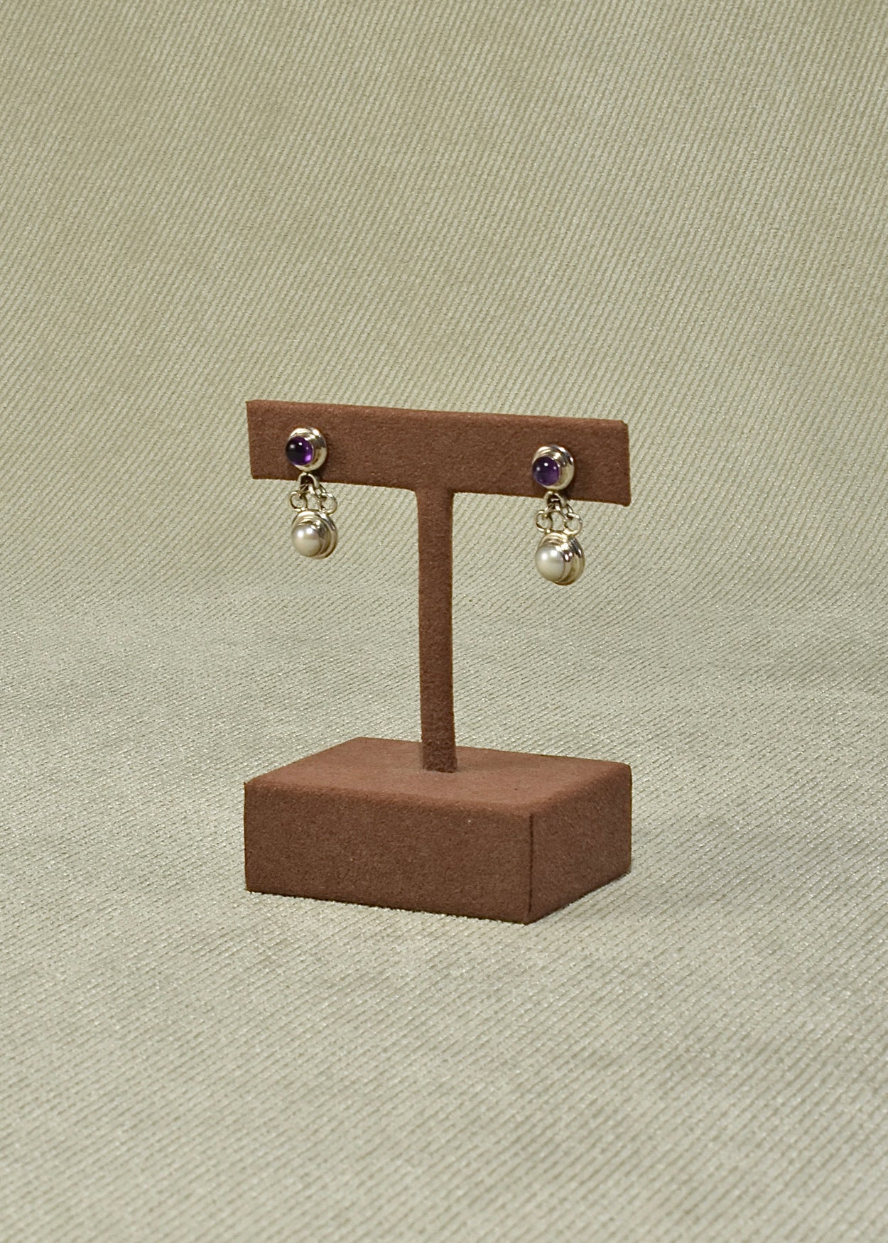 Amethyst Pearl Earrings