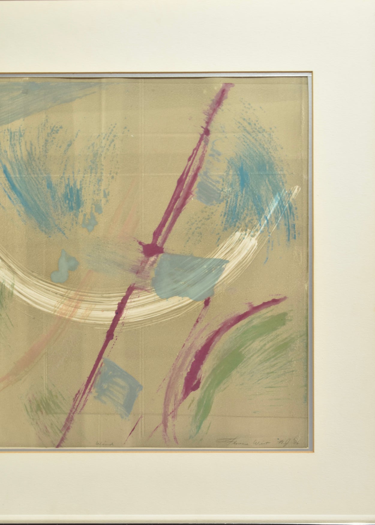 'Wind' Monoprint, Framed