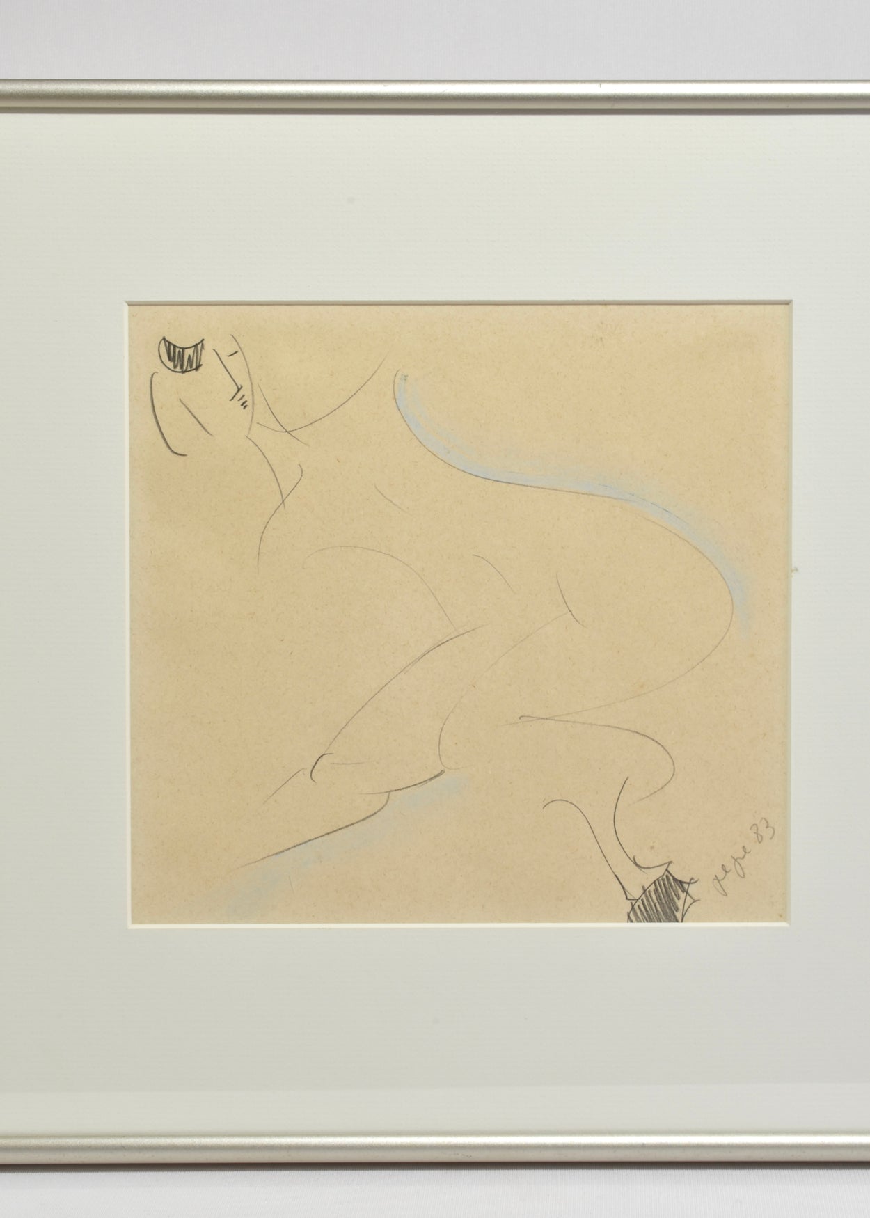 Figurative Line Drawing, Framed