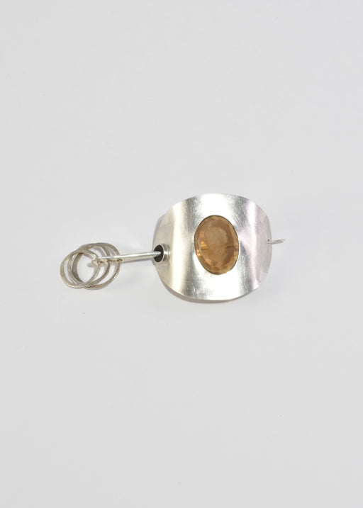 Glass Intaglio Sterling Hair Pin